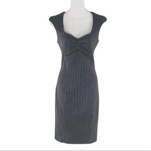 Iris Setlakwe gray pinstripe sheath dress W16